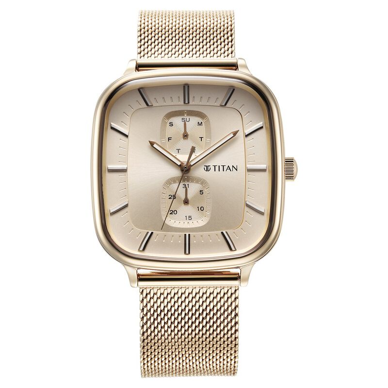Titan Avant Garde Silver Dial Quartz Multifunction Stainless Steel Strap watch for Men 90178WM01 - KRISHNA WATCH COMPANY