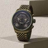 Titan Micromotors Olive Dial Watch for Men 90179qm01