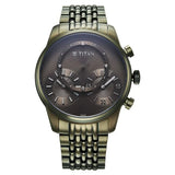 Titan Micromotors Olive Dial Watch for Men 90179qm01