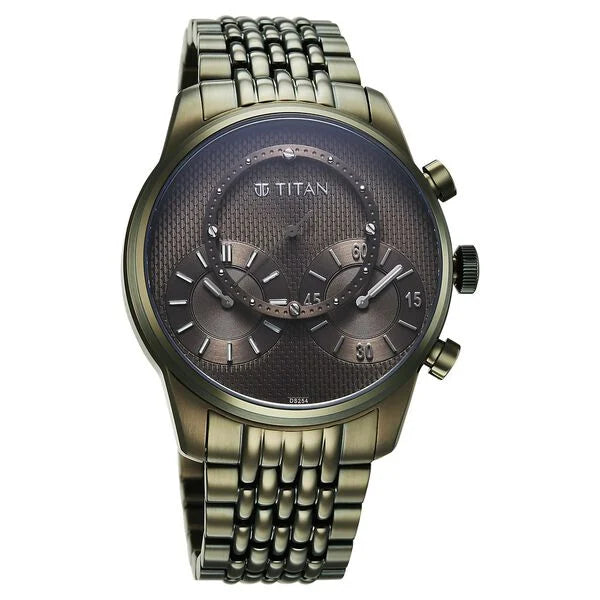 Titan Micromotors Olive Dial Watch for Men 90179qm01 - KRISHNA WATCH COMPANY
