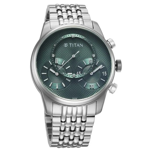 Titan Micromotors Green Dial Watch for Men 90179sm01 - KRISHNA WATCH COMPANY
