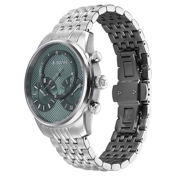 Titan Micromotors Green Dial Watch for Men 90179sm01