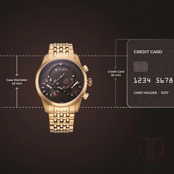 Titan Micromotors Rose Gold dial Watch for Men 90179wm01 - KRISHNA WATCH COMPANY