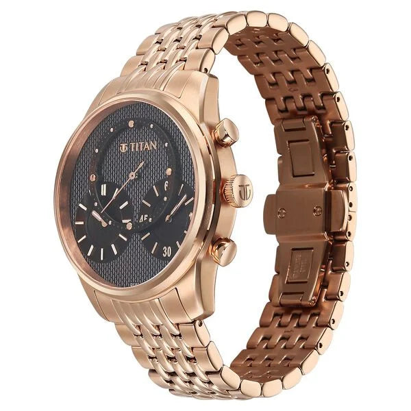Titan Micromotors Rose Gold dial Watch for Men 90179wm01 - KRISHNA WATCH COMPANY