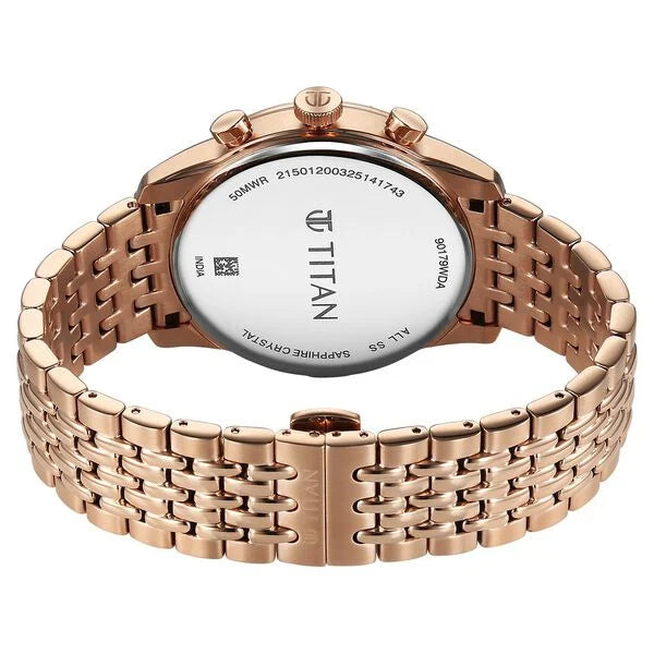 Titan Micromotors Rose Gold dial Watch for Men 90179wm01 - KRISHNA WATCH COMPANY