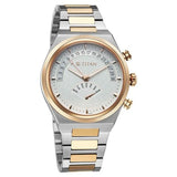 Titan Micromotors Silver Dial Dual Tone Pink Watch for Men 90180km01