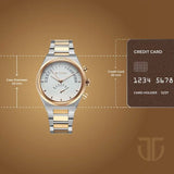 Titan Micromotors Silver Dial Dual Tone Pink Watch for Men 90180km01