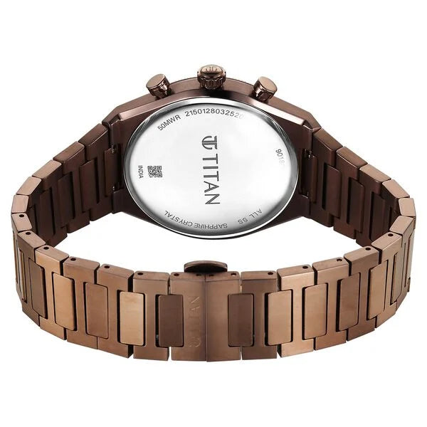 Titan Micromotors Brown Dial Watch for Men 90180qm01