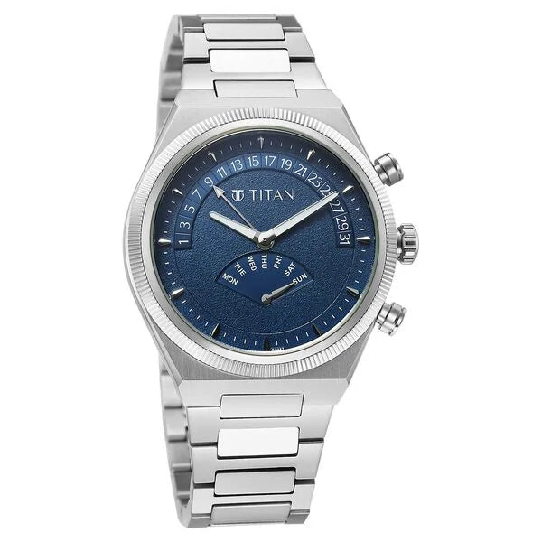 Titan Micromotors Blue Dial Watch for Men 90180sm01 - KRISHNA WATCH COMPANY