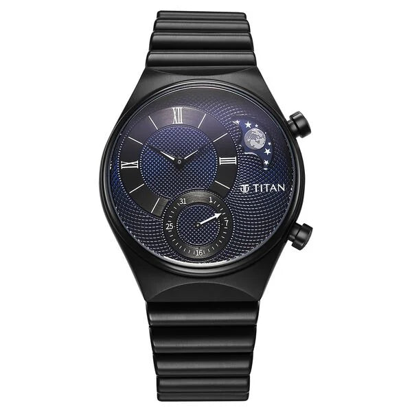 Titan Micromotors Blue Dial Watch for Men 90181nm01 - KRISHNA WATCH COMPANY