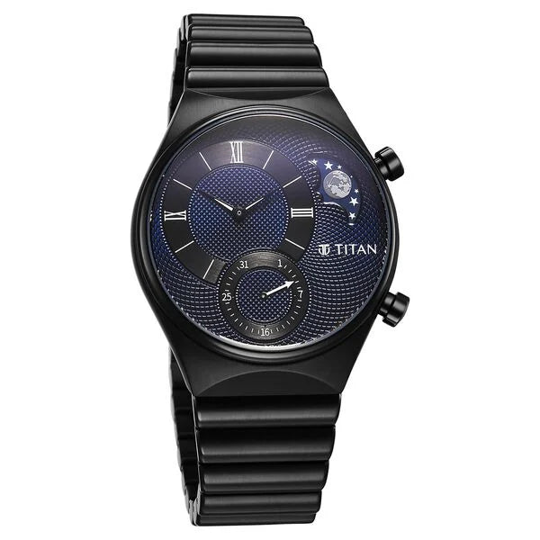 Titan Micromotors Blue Dial Watch for Men 90181nm01 - KRISHNA WATCH COMPANY