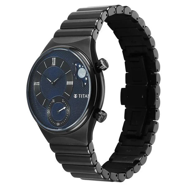 Titan Micromotors Blue Dial Watch for Men 90181nm01