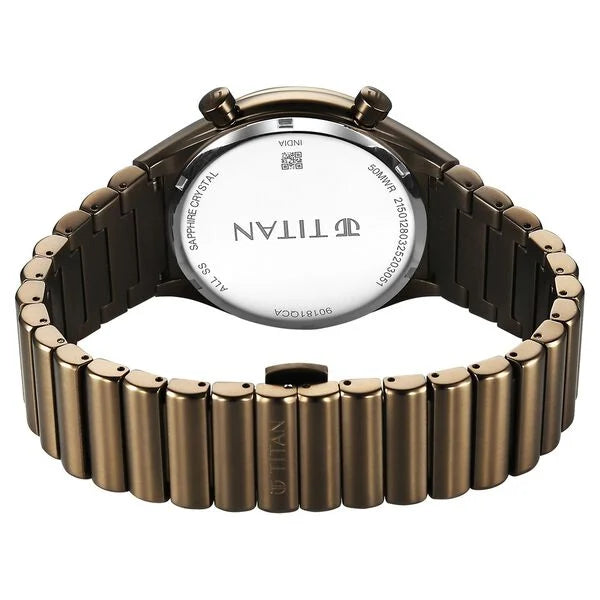 Titan Micromotors Khaki Dial Watch for Men 90181qm01