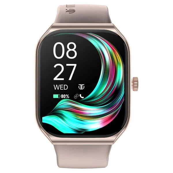 Titan Smart Watch with 4.97 CM Super AMOLED Display | 410 x 502 Pixel Resolution | AI Voice Assistant With Beige Strap 90188AP06 - KRISHNA WATCH COMPANY