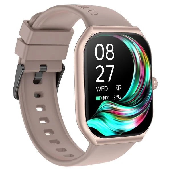 Titan Smart Watch with 4.97 CM Super AMOLED Display | 410 x 502 Pixel Resolution | AI Voice Assistant With Beige Strap 90188AP06 - KRISHNA WATCH COMPANY