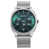 Titan Classique Suave Quartz Green Dial Silver for Men - 90189SM01