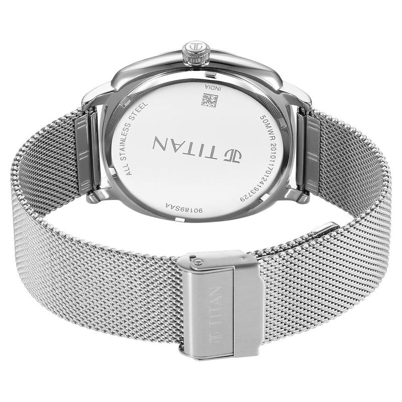 Titan Classique Suave Quartz Green Dial Silver for Men - 90189SM01 - KRISHNA WATCH COMPANY