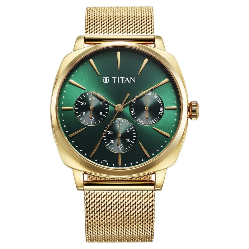 Titan Classique green dial Men watch - 90189YM01 - KRISHNA WATCH COMPANY