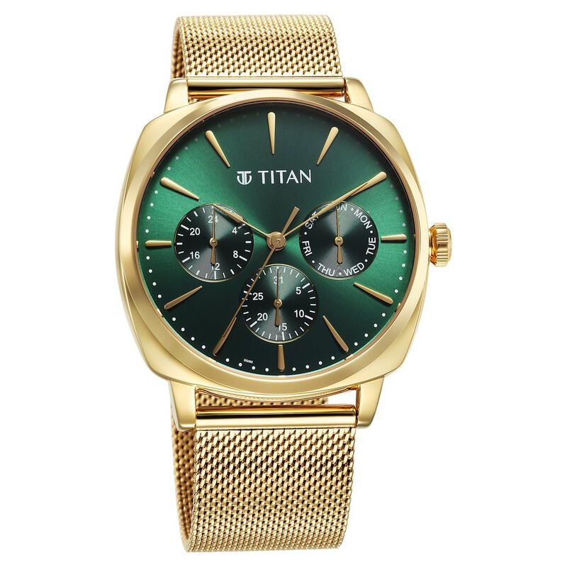 Titan Classique green dial Men watch - 90189YM01 - KRISHNA WATCH COMPANY