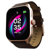 Titan Zeal with 4.69 cm AMOLED Display with AOD, Functional Crown, BT Calling, Smartwatch with Brown Leather Strap 90196al02