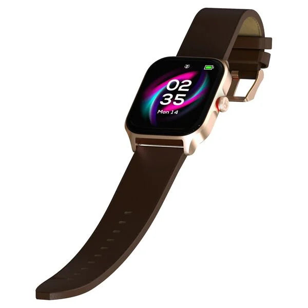 Titan Zeal with 4.69 cm AMOLED Display with AOD, Functional Crown, BT Calling, Smartwatch with Brown Leather Strap 90196al02 - KRISHNA WATCH COMPANY