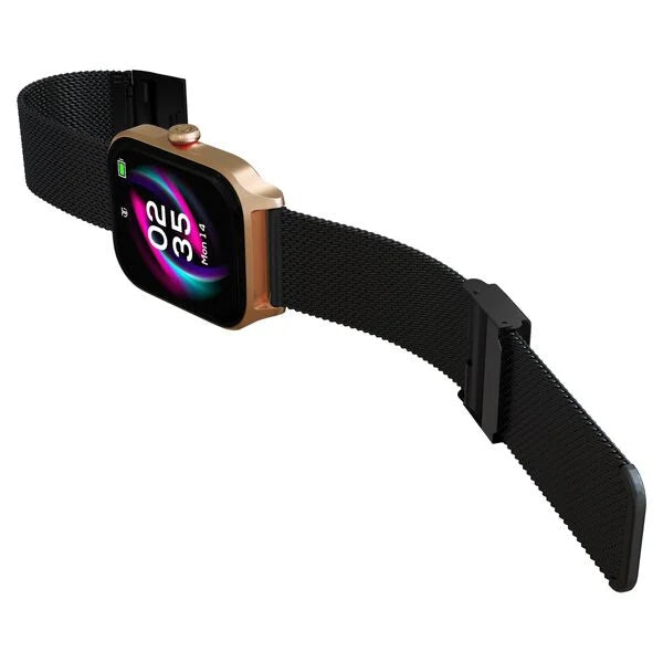 Titan Zeal with 4.69 cm AMOLED Display with AOD, Functional Crown, BT Calling, Smartwatch with Black Mesh Strap 90196am02 - KRISHNA WATCH COMPANY