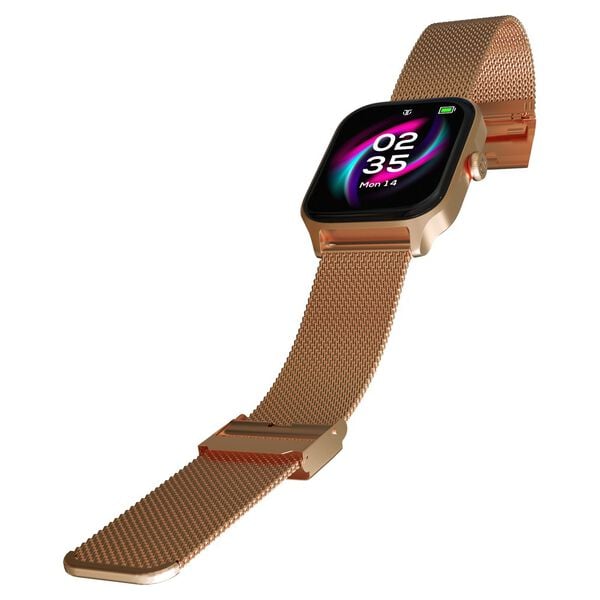 Titan Zeal with 4.69 cm AMOLED Display with AOD, Functional Crown, BT Calling, Smartwatch with Rose Gold Mesh Strap 90196am03 - KRISHNA WATCH COMPANY