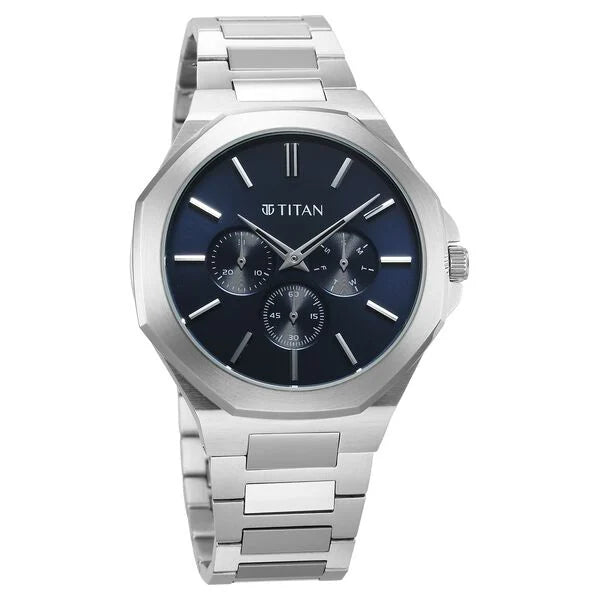 Titan Classic Slim Multifunction Watch For Men - 90198SM01 - KRISHNA WATCH COMPANY