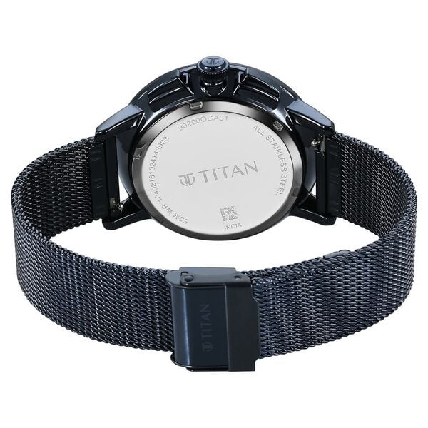 Titan Light leathers Multifunction Anthracite Dial Watch For Men - 90200QM01 - KRISHNA WATCH COMPANY