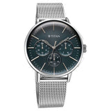 Titan Light leathers Multifunction Anthracite Dial Stainless Steel Strap Watch For Men 90200sm01