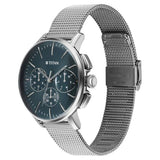 Titan Light leathers Multifunction Anthracite Dial Stainless Steel Strap Watch For Men 90200sm01