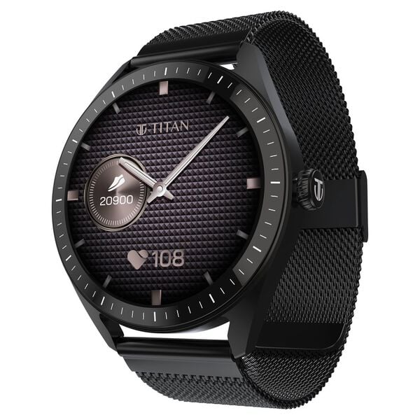 Titan Crest 2.0 With 3.63 CM AMOLED Display With Functional Crown,SingleSync BT Calling,AI Voice Assistant,Find Phone 90205am01 - KRISHNA WATCH COMPANY
