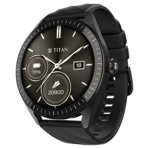 Titan Crest 2.0 With 3.63 CM AMOLED Display With Functional Crown,SingleSync BT Calling,AI Voice Assistant,Find Phone 90205ap01 - KRISHNA WATCH COMPANY