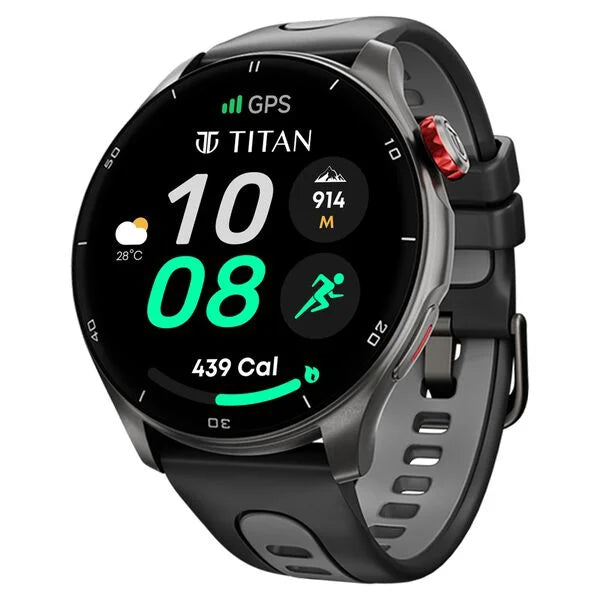 Titan Celestor Advanced GPS & Barometer 3.6 CM AMOLED Display with AOD, Piezoelectric Functional Crown Black Eclipse. - 90206ap01 - KRISHNA WATCH COMPANY