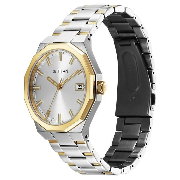 Titan Regalia Dodecagon Quartz Analog Watch For Men - 90212BM01 - KRISHNA WATCH COMPANY
