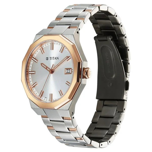 Titan Regalia Dodecagon Quartz Analog Watch For Men - 90212KM01 - KRISHNA WATCH COMPANY