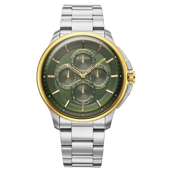Titan Classique Four Eye Multifunction Watch for Men 90217BM02 - KRISHNA WATCH COMPANY