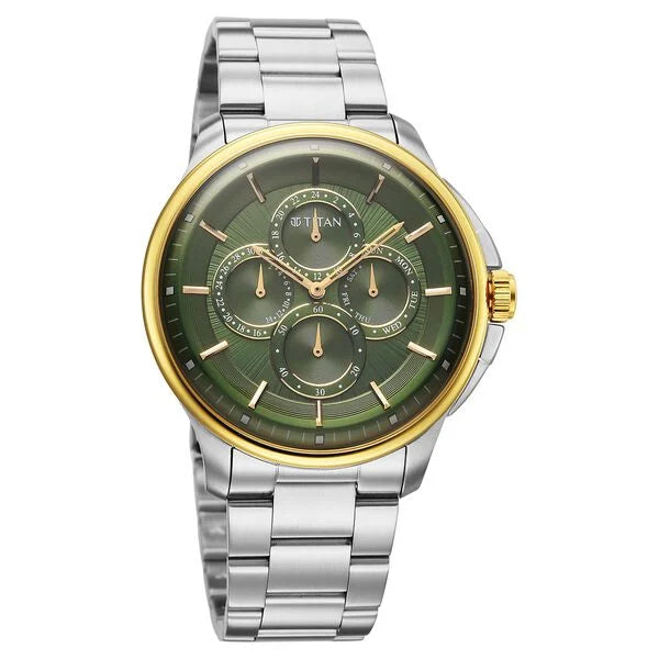 Titan Classique Four Eye Multifunction Watch for Men 90217BM02 - KRISHNA WATCH COMPANY