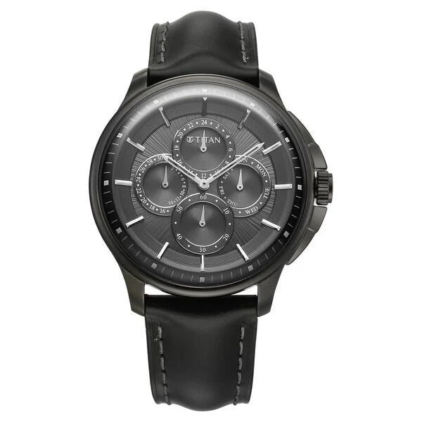 Titan Classique Four Eye Multifunction Watch for Men 90217QL01 - KRISHNA WATCH COMPANY