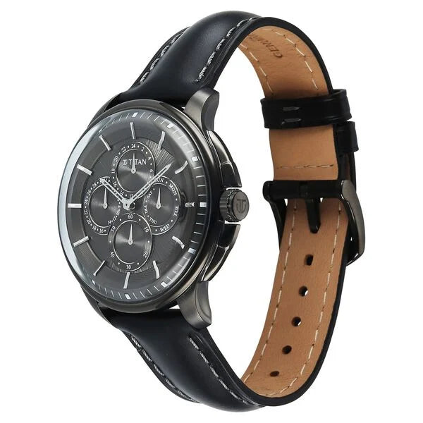 Titan Classique Four Eye Multifunction Watch for Men 90217QL01 - KRISHNA WATCH COMPANY