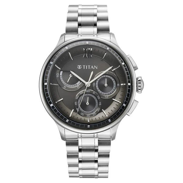 Titan Classique Half Cut Chronograph Analog Watch for Men 90218SM01 - KRISHNA WATCH COMPANY