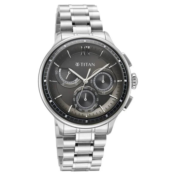 Titan Classique Half Cut Chronograph Analog Watch for Men 90218SM01 - KRISHNA WATCH COMPANY