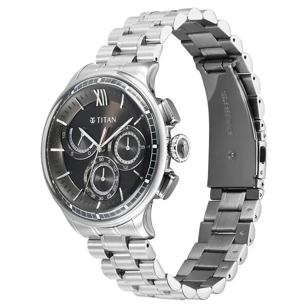 Titan Classique Half Cut Chronograph Analog Watch for Men 90218SM01 - KRISHNA WATCH COMPANY