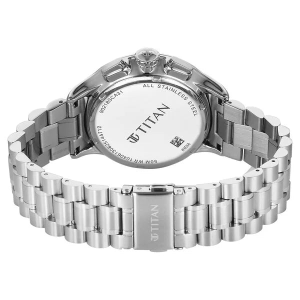 Titan Classique Half Cut Chronograph Analog Watch for Men 90218SM01 - KRISHNA WATCH COMPANY