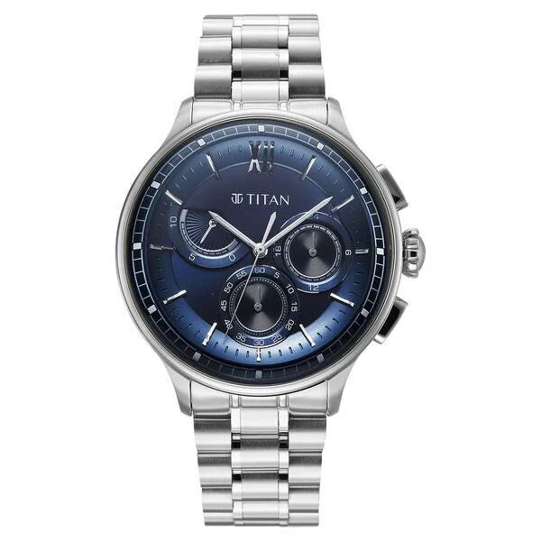 Titan Classique Half Cut Chronograph Analog Watch for Men 90218sm02 - KRISHNA WATCH COMPANY