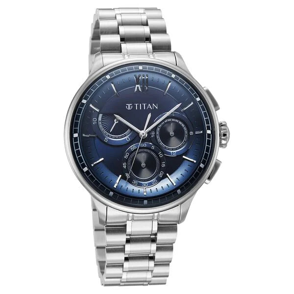 Titan Classique Half Cut Chronograph Analog Watch for Men 90218sm02 - KRISHNA WATCH COMPANY