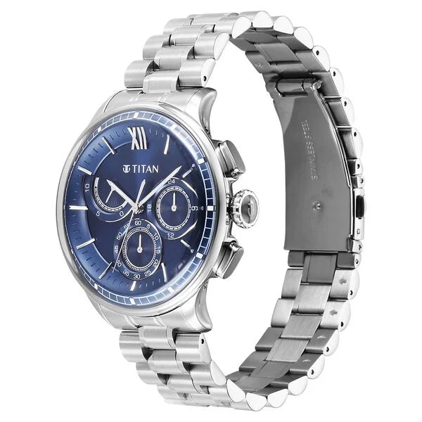 Titan Classique Half Cut Chronograph Analog Watch for Men 90218sm02 - KRISHNA WATCH COMPANY