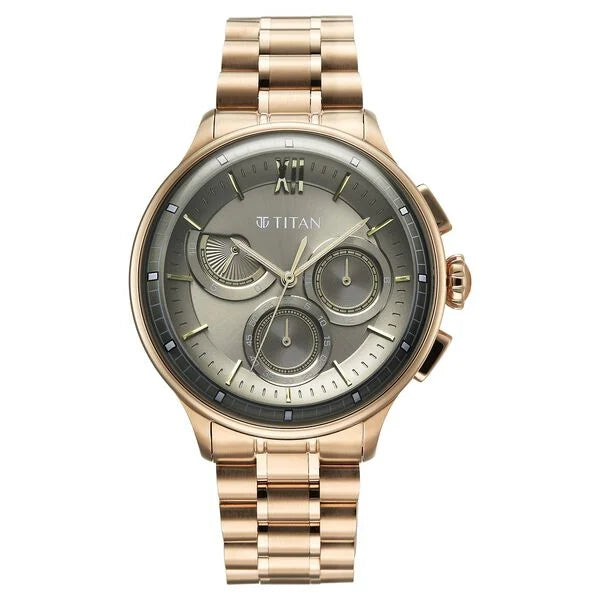 Titan Classique Four Eye Multifunction Watch for Men - 90218WM01 - KRISHNA WATCH COMPANY
