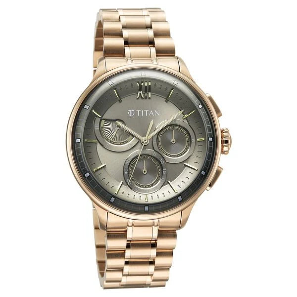 Titan Classique Four Eye Multifunction Watch for Men - 90218WM01 - KRISHNA WATCH COMPANY