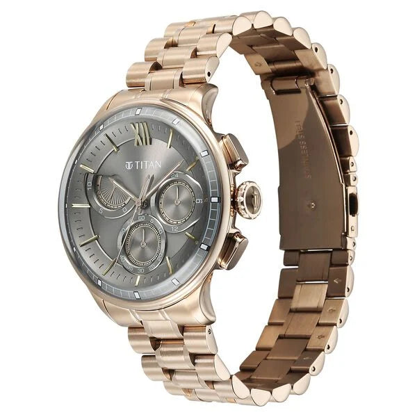 Titan Classique Four Eye Multifunction Watch for Men - 90218WM01 - KRISHNA WATCH COMPANY